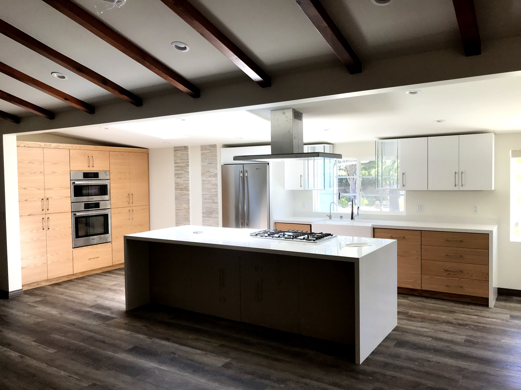 Light oak custom kitchen cabinetry